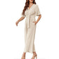 👗 LIMITED-TIME 50% OFF! ✨ Elegant V-Neck Jumpsuit – Wide Leg, Waist Tie, Breathable Fabric 💃