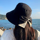 👒 50% OFF NOW ! 💐 Women's Bowknot Wide Brim Sun Protective Hat – Oversized wide brim blocks UV rays, delicate bow decor, lightweight breathable fabric, ideal for beach, travel & outdoor walking✨
