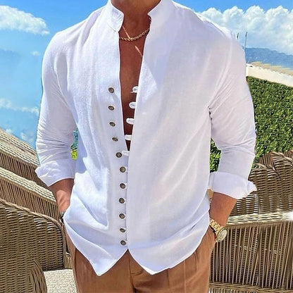 👕 50% OFF NOW! 🌊 Men's Linen Button Up Summer Beach Shirt