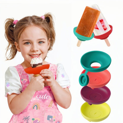 Silicone Drip-Free Popsicle and Ice Cream Cone Holder (4-Pack)