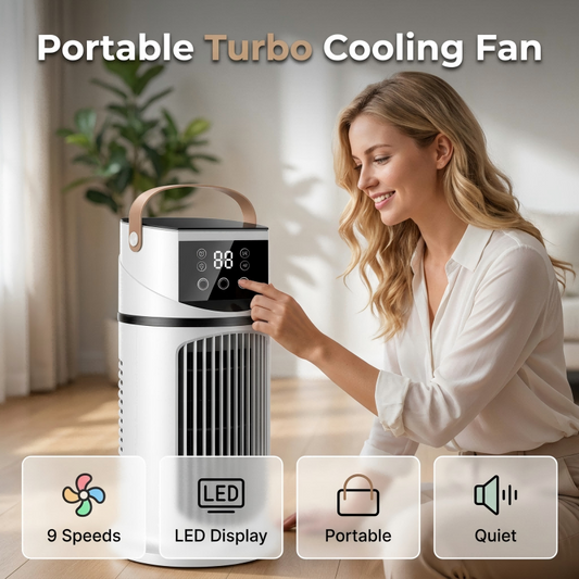 📢📢50% OFF !! ⏰9-Speed Portable Turbo Cooling Fan