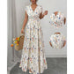👗 50% OFF NOW!🌸 Floral V-Neck Maxi Dress – Elegant Smocked Waist & Premium Fabric – Summer Essential ✨
