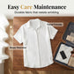 Women's Casual Longline Short Sleeve Blouse with Lapel Collar
