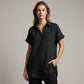 Women's Casual Longline Short Sleeve Blouse with Lapel Collar