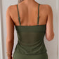 Tie-Front Mesh Tankini Set with High-Waisted Bottoms