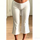 Women's Casual Drawstring Waist Capri Joggers
