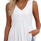 Women’s Casual V-Neck Floral Ruffles Sleeveless Top