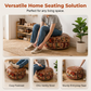 ❄️Summerfresh 50% OFF!♻️Stuffable Faux Leather Storage Pouffe – Boho Ottoman Footstool for Blankets, Clothes & Extra Seating