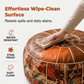 ❄️Summerfresh 50% OFF!♻️Stuffable Faux Leather Storage Pouffe – Boho Ottoman Footstool for Blankets, Clothes & Extra Seating