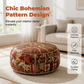 ❄️Summerfresh 50% OFF!♻️Stuffable Faux Leather Storage Pouffe – Boho Ottoman Footstool for Blankets, Clothes & Extra Seating