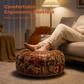 ❄️Summerfresh 50% OFF!♻️Stuffable Faux Leather Storage Pouffe – Boho Ottoman Footstool for Blankets, Clothes & Extra Seating