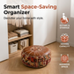 ❄️Summerfresh 50% OFF!♻️Stuffable Faux Leather Storage Pouffe – Boho Ottoman Footstool for Blankets, Clothes & Extra Seating