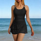 ⏳LAST DAY SALE 67% OFF !!📢Double Strap Ruched Skirted Swimsuit Tummy Control, Adjustable Straps, Modest Skirted Bottom. Perfect For Beach, Pool & Honeymoon! 🌊💕☀️