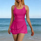 ⏳LAST DAY SALE 67% OFF !!📢Double Strap Ruched Skirted Swimsuit Tummy Control, Adjustable Straps, Modest Skirted Bottom. Perfect For Beach, Pool & Honeymoon! 🌊💕☀️