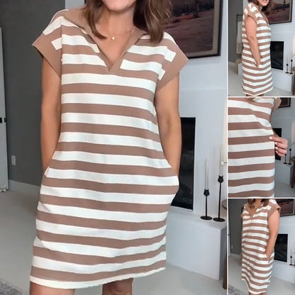 Women's Casual Fashion Striped Dress
