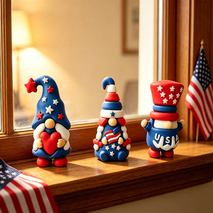 Patriotic Mini Gnome Figurine Set