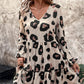 Women's Flowy Leopard Print V-Neck Dress