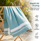 Quick-Dry Striped Turkish Beach Towel with Tassels
