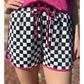 Women's Checkered Drawstring Casual Shorts
