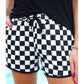 Women's Checkered Drawstring Casual Shorts