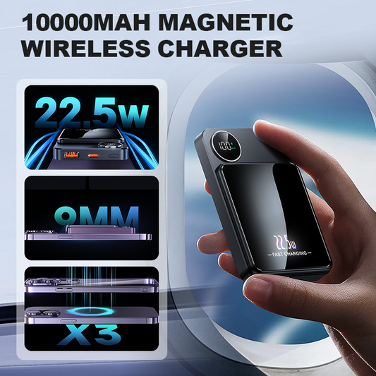 🔋 LIMITED-TIME 50% OFF! ✨ 3-in-1 Magnetic Portable Charger – Wireless, Built-in Stand, Slim 🍃
