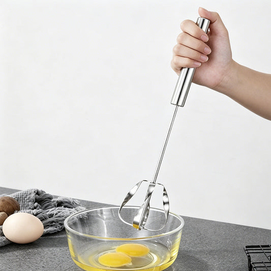 ❄️Summerfresh 50% OFF!🥚Stainless Steel Push-Action Rotary Whisk – Manual Egg Beater for Eggs, Sauces & Light Batters