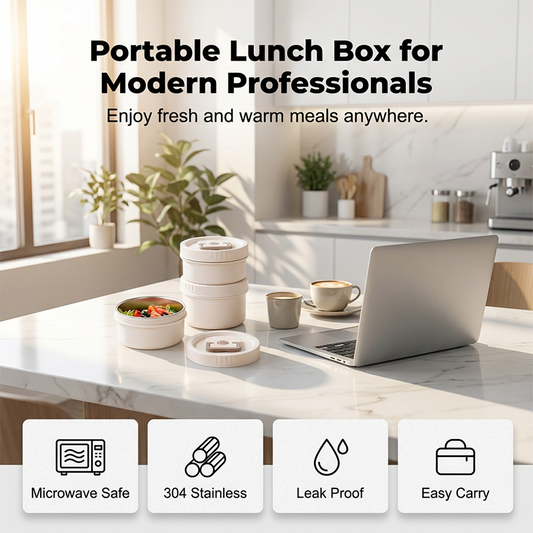 Stackable Insulated Lunch Box Set with Bag
