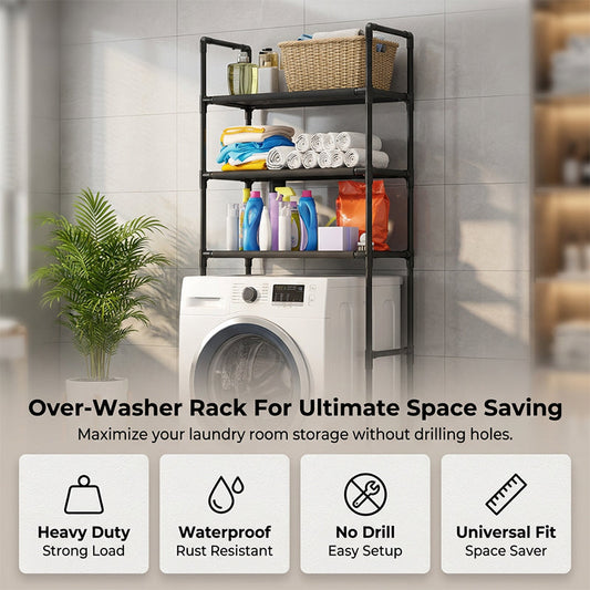 No-Drill Bathroom & Laundry Organizer Shelf