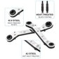 4-in-1 HVAC Ratchet Service Wrench Set with S2 Hex Bit Adapters