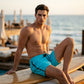 👖☀️ Summer athletic shorts – drawstring, zip pocket, side stripe, comfy fit!