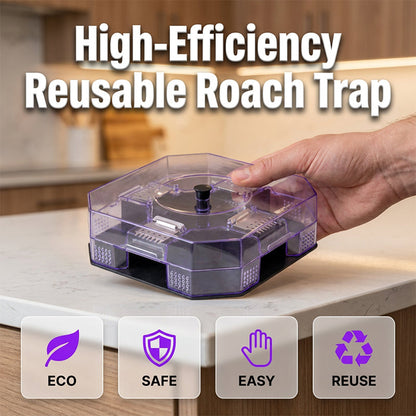 🔥50% OFF NOW! 🏠 Reusable Roach Trap – Physical capture, non-toxic & easy-clean – Safe for homes with kids & pets – One-way doors for effective control ✨