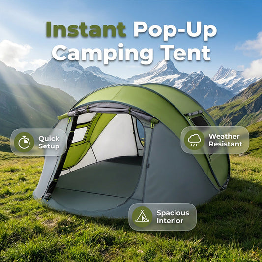 🏕️ 50% Off! ⛺Instant Pop-Up Waterproof Family Camping Tent