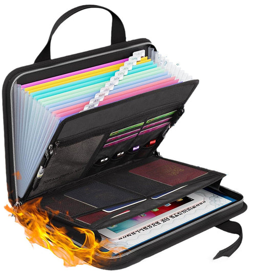 📁 50% Off! 🔥 Fireproof Accordion-Style File Folder with Handle — Fire-resistant, 12+ compartments, and portable 🧾