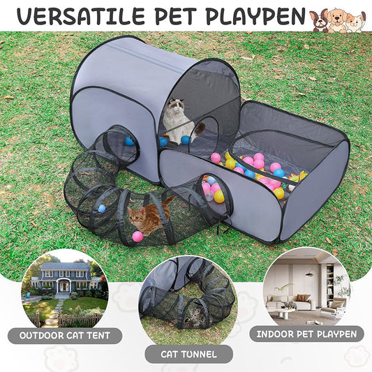 🐱 50% Off! 🏠 Multifunctional Cat House with Enclosure—breathable, washable, and foldable—serves as a resting spot, play area, or birthing box—comfortable and practical 🐾✨