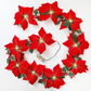 ❄️Summerfresh 50% OFF!🎄Light-Up Poinsettia Christmas Garland – Warm Festive Glow Without a Wall Socket