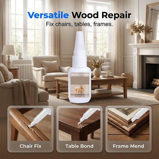 ✨🔧 50% Off! Heavy-duty wood glue—high-strength repair for door frames, chairs, and tables. Precision tip design—no drips, no waste. Fast-curing—ready to use again the same day! 💪