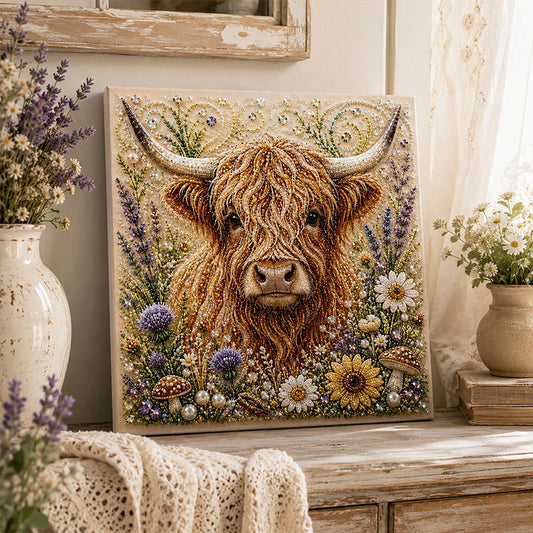 🏆 Last Day Special Price £11.99🦉💛 Highland Cow Pearl Art DIY Kit – Relaxing DIY Craft to Create Stunning Coastal Artwork (📦Buy 3 Free Shipping)