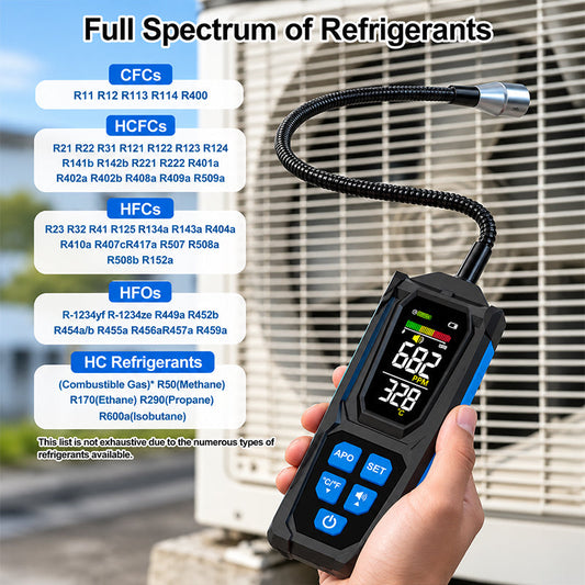 ❄️Summerfresh 50% OFF!❄️Rechargeable Halogen Refrigerant Leak Detector – Air Conditioning Leak Tester with Flexible Probe, Display and Alarm Function