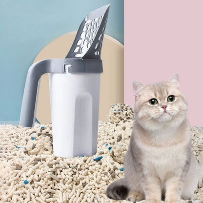 ❄️Summerfresh 50% OFF!🐾2-in-1 Cat Litter Scoop with Built-In Waste Bag Holder – Scoop, Sift & Dispose with Less Mess