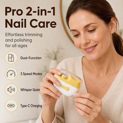❄️Summerfresh 50% OFF!✨2-in-1 Rechargeable Electric Nail Clipper & Grinder – 3-Speed Nail Care Made Easy