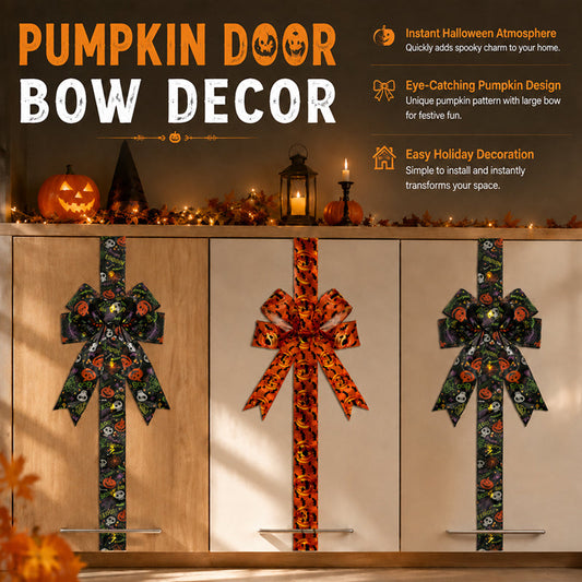 ❄️Summerfresh 50% OFF!🎃LED Light-Up Halloween Cupboard Bow – Reusable Pumpkin & Ghost Ribbon Decoration