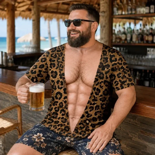 ❄️Summerfresh 50% OFF!🔥Funny Men's Fake Muscle T-Shirt – 3D Printed Bodybuilding Illusion Tee for Beach & Parties