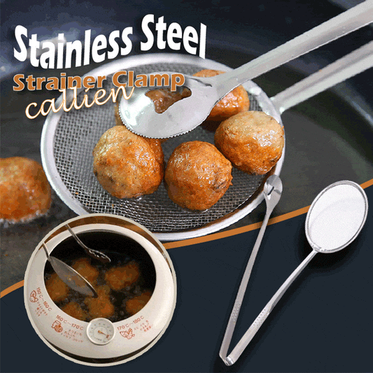 🎃Buy 1 Get 1 Free!🍳2-in-1 Stainless Steel Strainer Tongs – Fine-Mesh Scoop for Frying & Serving