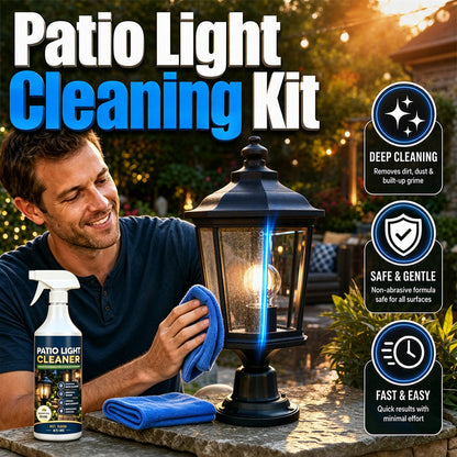 ❄️Summerfresh 50% OFF!🏡Outdoor Lantern & Garden Light Cleaning Kit – Fixture & Glass Cleaner Spray with Microfibre Cloth