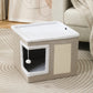 🎃Halloween Deal 50% OFF!🐱 2-in-1 Foldable Cat Cube House – Indoor Cat Cave & Ottoman Stool