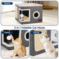 🎃Halloween Deal 50% OFF!🐱 2-in-1 Foldable Cat Cube House – Indoor Cat Cave & Ottoman Stool