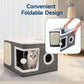 🎃Halloween Deal 50% OFF!🐱 2-in-1 Foldable Cat Cube House – Indoor Cat Cave & Ottoman Stool