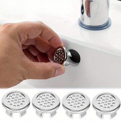 ❄️Summerfresh 50% OFF!🏠4-Pack Basin Overflow Cover Rings – Easy-Fit Chrome-Style Sink Trim Replacements