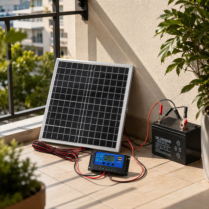 ❄️Summerfresh 50% OFF!☀️Compact Solar Battery Charging Kit – Solar Panel, Charge Controller & Battery Clips