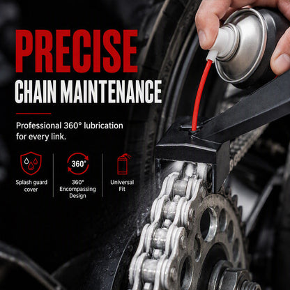 ❄️Summerfresh 50% OFF!🏍️Motorcycle Chain Lube Applicator – 4-Way Precision Spray Guide